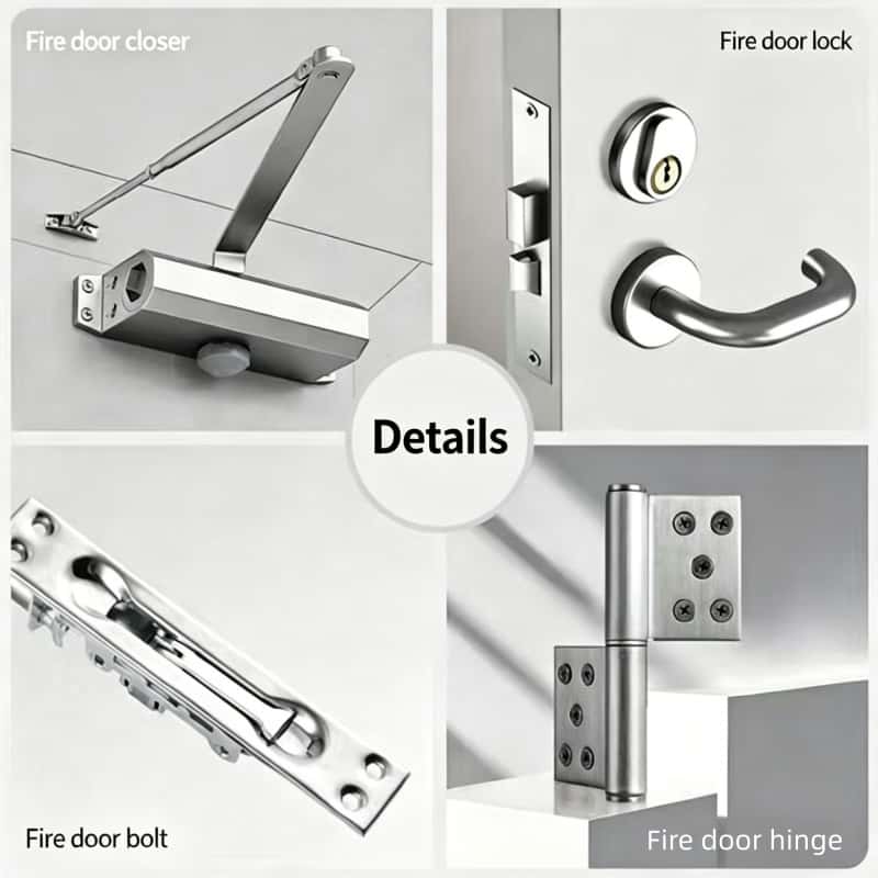UL listed steel fire door with hardware for commercial buildings