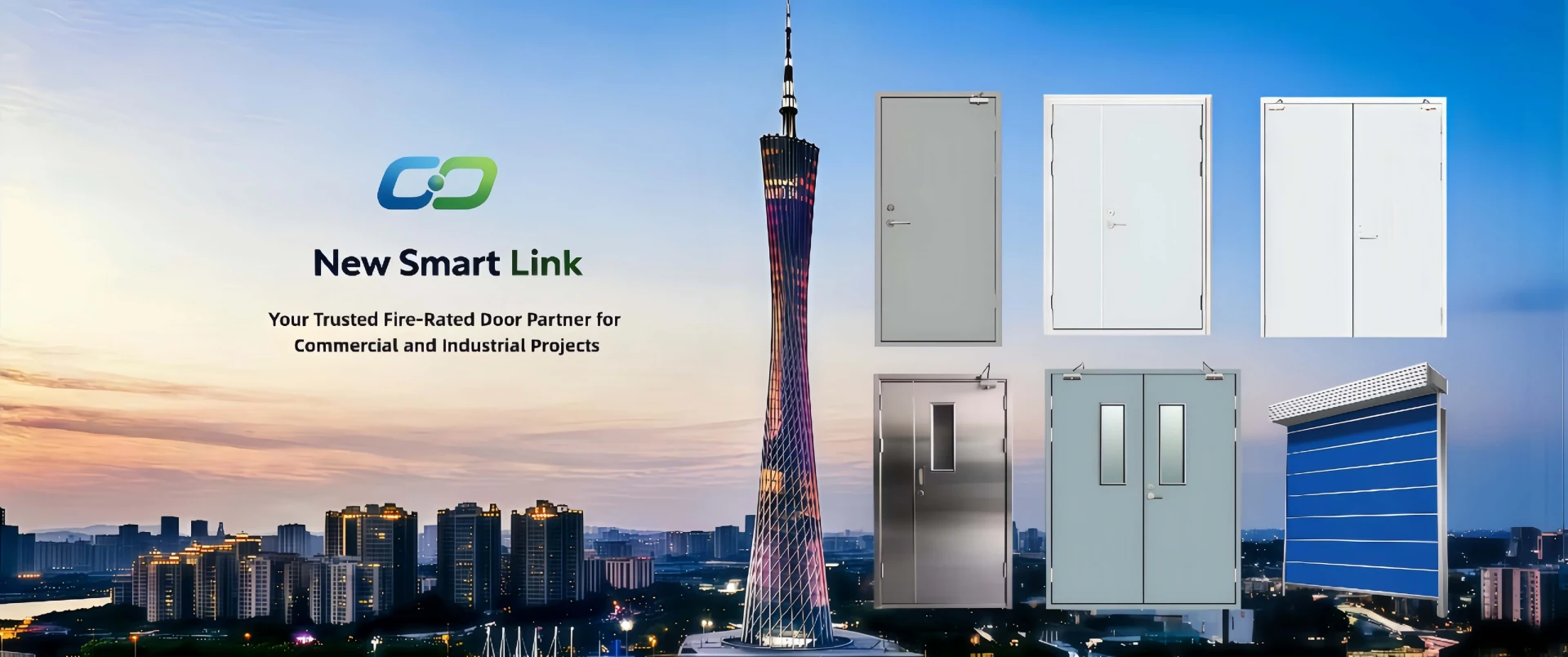 New Smart Link fire-rated door manufacturer and product showcase for commercial and industrial projects